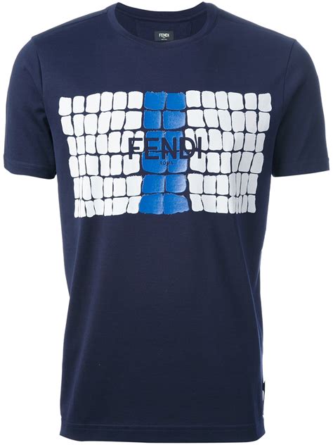 blue and white fendi shirt|Fendi new collection t shirts.